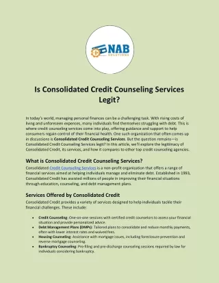 Is Consolidated Credit Counseling Services Legit?