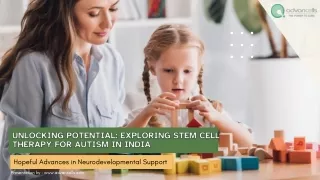 Unlocking Potential Exploring Stem Cell Therapy for Autism in India