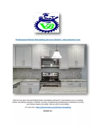 Professional Kitchen Remodeling Services Bothell | Jvbcontractors.com