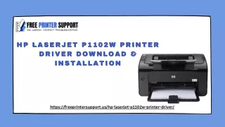 HP Laserjet P1102w Printer Driver Download & Installation