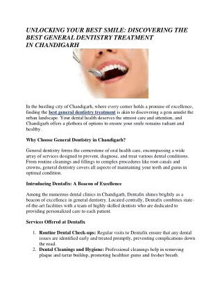 Best General Dentistry Treatment in Chandigarh