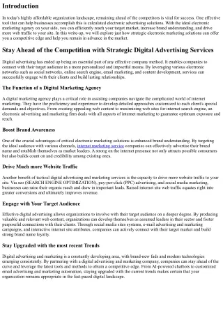 Remain Ahead of the Competition with Strategic Digital Marketing Providers