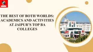 The Best of Both Worlds Academics and Activities at Jaipur’s Top BA Colleges