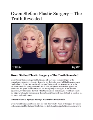 Gwen Stefani Plastic Surgery – The Truth Revealed