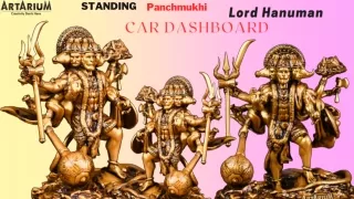 Standing Panchmukhi Lord Hanuman Car Dashboard Idol