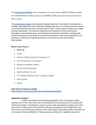 Cyclohexane Market Challenges: Navigating Environmental and Regulatory Hurdles