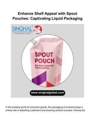 Innovative Packaging: How Spout Pouches are Changing the Game