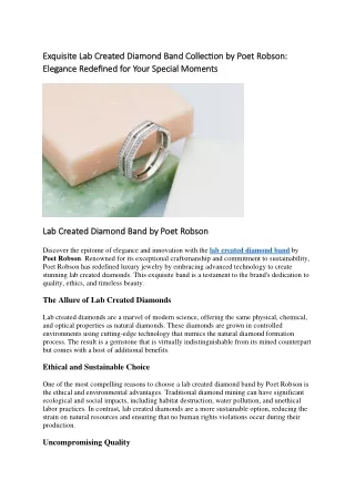 lab created diamond bands- Poet Robson