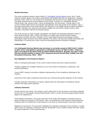 The U.S. orthopedic devices market