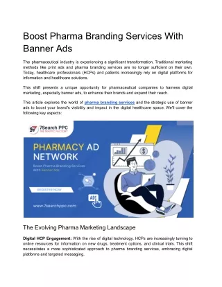 Boost Pharma Branding Services With Banner Ads