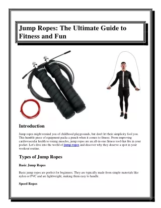 Jump Ropes The Ultimate Guide to Fitness and Fun