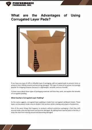 The Advantages of Using  Corrugated Layer Pads