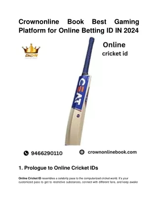 Crownonline Book Best Gaming Platform for Online Betting ID IN 2024