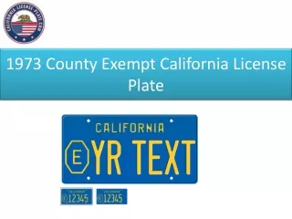 1973 County Exempt California License Plate