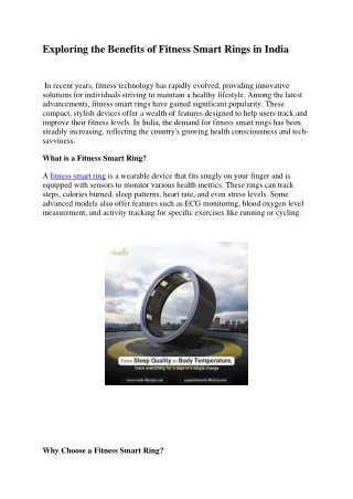 Exploring the Benefits of Fitness Smart Rings in India
