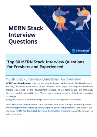 MERN Stack Interview Questions PDF By ScholarHat