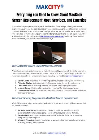 Everything You Need to Know About MacBook Screen Replacement- Cost, Services, and Expertise