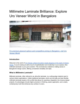 Millimetre Laminate Brilliance_ Explore Uro Veneer World in Bangalore