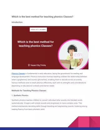 _Which is the best method for teaching phonics Classes_