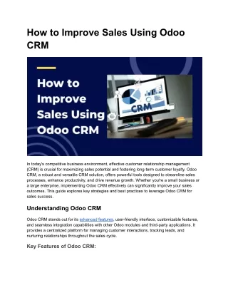 How to Improve Sales Using Odoo CRM