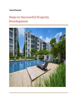 David Baynie Reveals Top Steps for Property Development Success