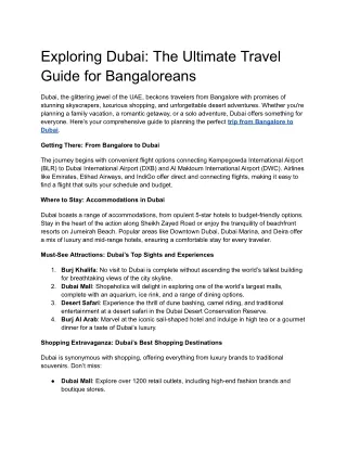 Exploring Dubai_ The Ultimate Travel Guide for Bangaloreans