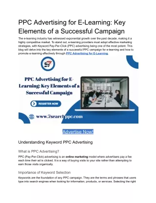 PPC Advertising for E-Learning_ Key Elements of a Successful Campaign