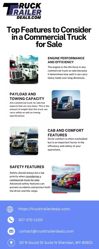 Top Features to Consider in a Commercial Truck for Sale