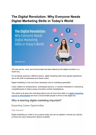 Why Everyone Needs Digital Marketing Skills in Today's World