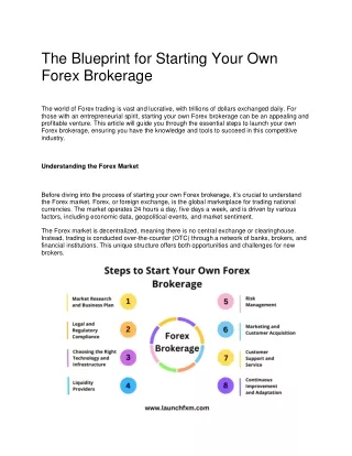 The Blueprint for Starting Your Own Forex Brokerage