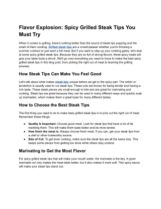 Spicy Grilled Steak Tips You Must Try - Google Docs