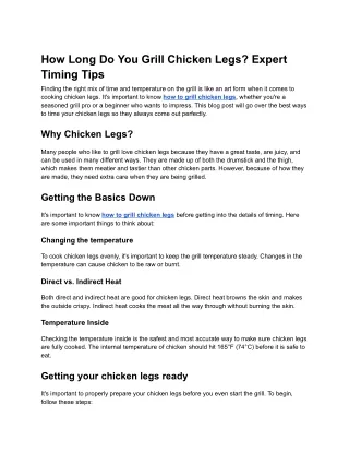 How Long Do You Grill Chicken Legs - Google Docs