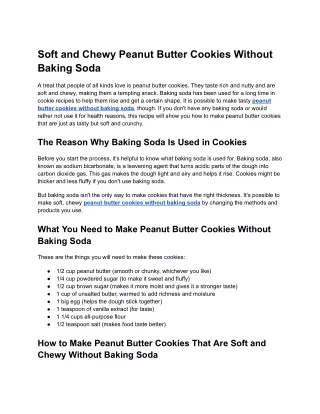 Soft and Chewy Peanut Butter Cookies Without Baking Soda - Google Docs