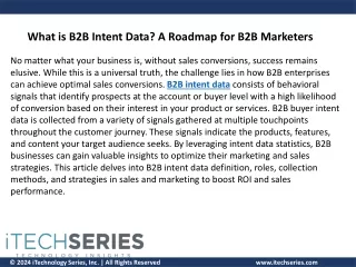 What is B2B Intent Data? A Roadmap for B2B Marketers