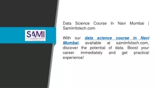Data Science Course In Navi Mumbai  Samiinfotech.com