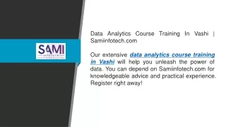 Data Analytics Course Training In Vashi  Samiinfotech.com