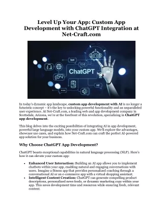 Level Up Your App Custom App Development with ChatGPT Integration