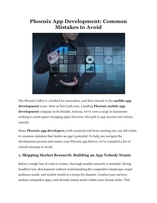 Phoenix App Development Common Mistakes to Avoid