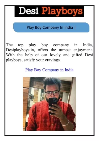 Play Boy Company In India  Desiplayboys.in