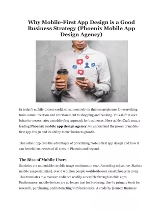 Why Mobile-First App Design is a Good Business Strategy (Phoenix Mobile App Design Agency)