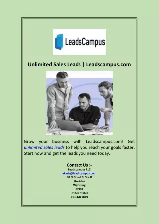 Unlimited Sales Leads  Leadscampus com