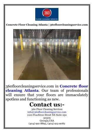 Concrete Floor Cleaning Atlanta  360floorcleaningservice.com