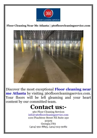 Floor Cleaning Near Me Atlanta  360floorcleaningservice.com