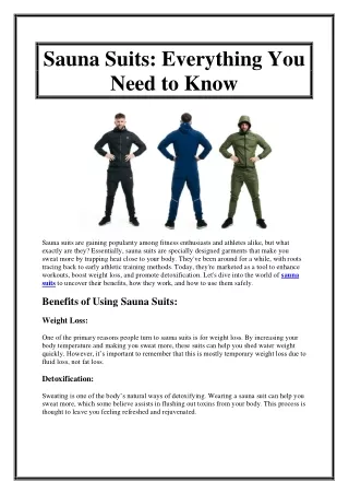 Sauna Suits Everything You Need to Know