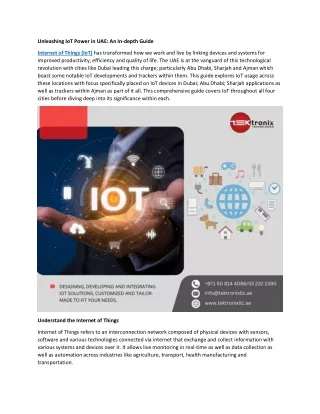 Unlocking the Potential of IoT in the UAE