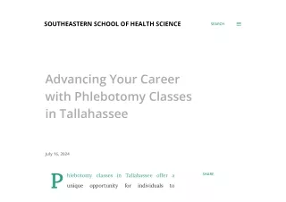 Advancing Your Career with Phlebotomy Classes in Tallahassee