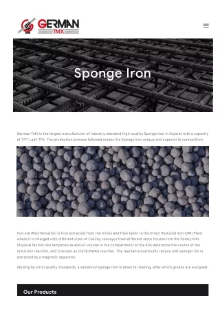 German TMX Sponge Iron Manufacturers Innovators in Sustainable Steel Production