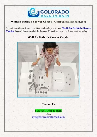 Walk In Bathtub Shower Combo | Coloradowalkinbath.com