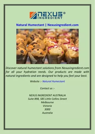 Natural Humectant  Nexusingredient.com