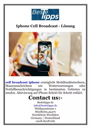 Iphone Cell Broadcast - Lösung